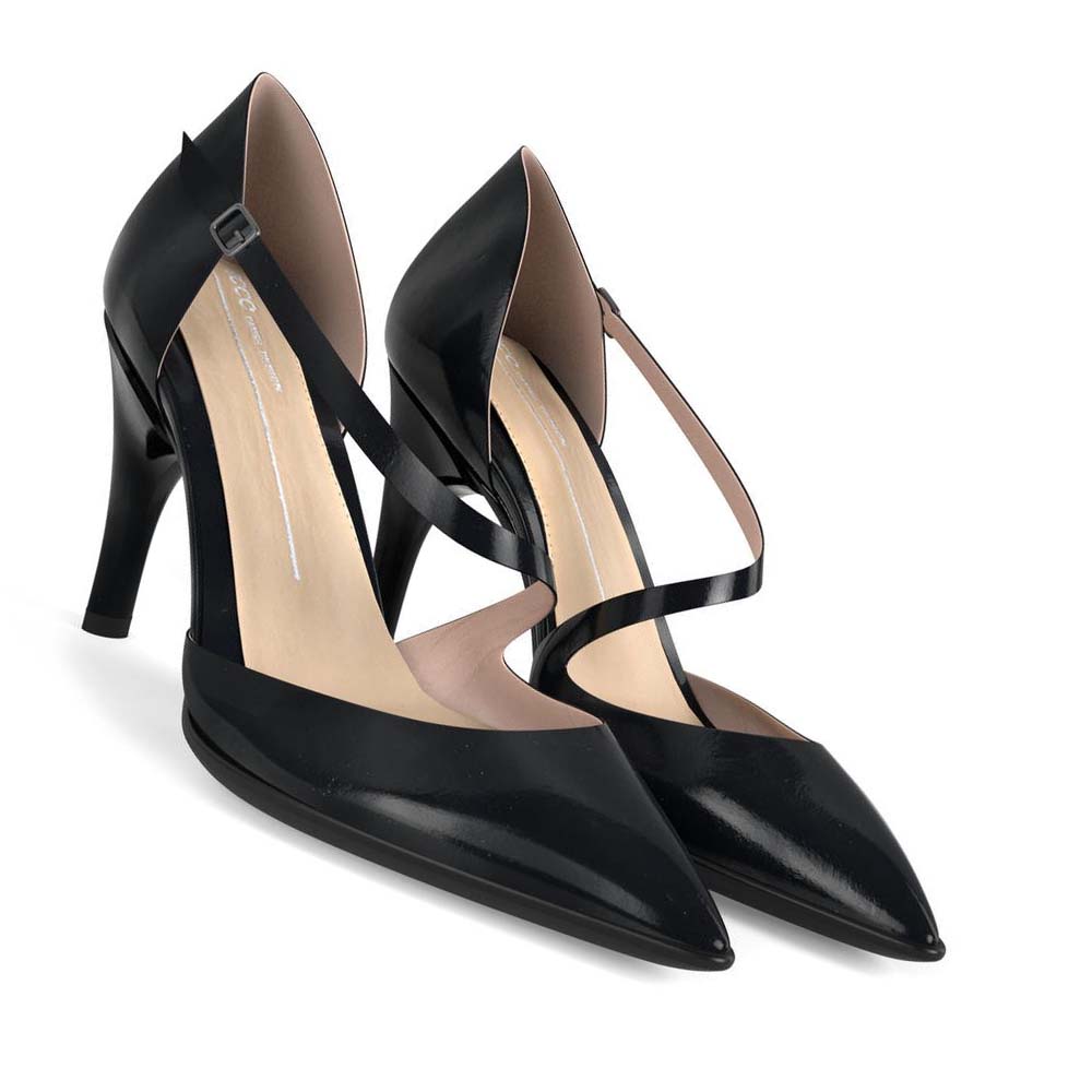 Ecco Shape Stiletto 75 Asymmetric Pumps Dam Svarta | SE 162UZG